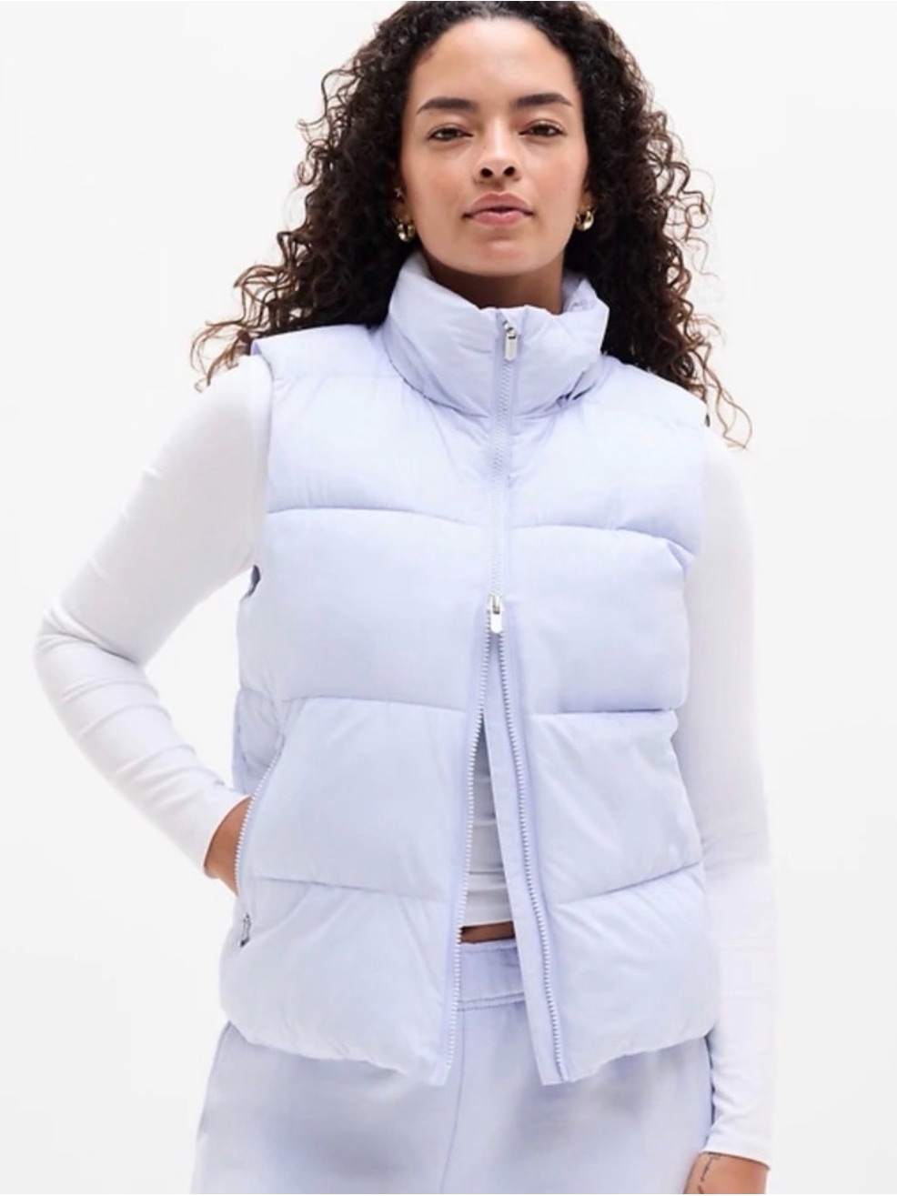 Athleta Status Puffer Vest (Pale Blue)
